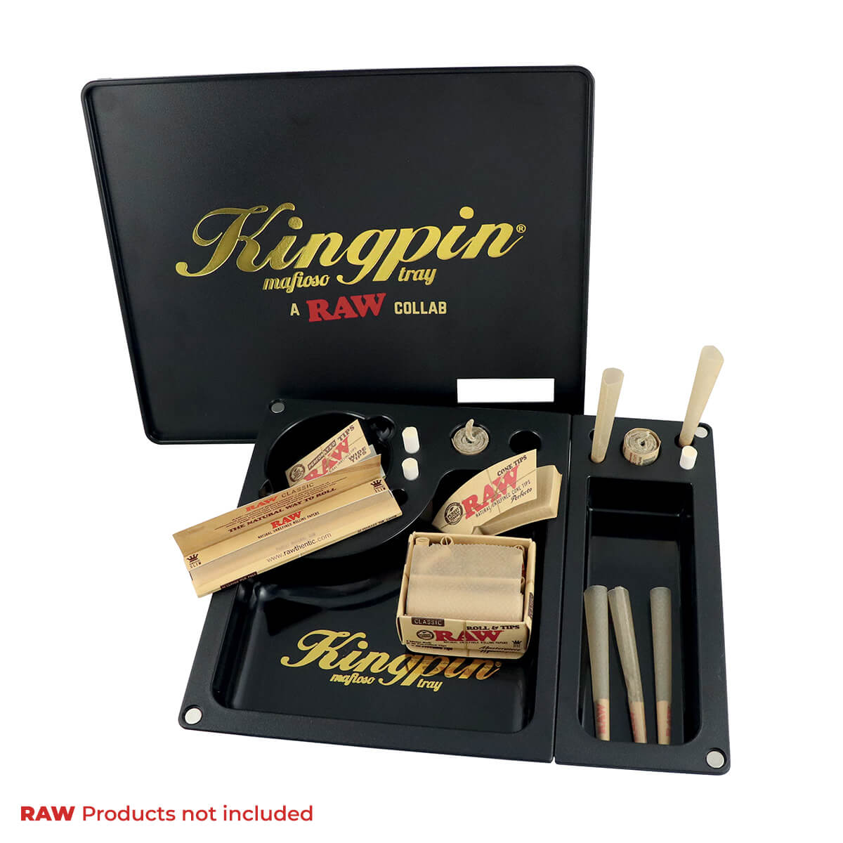 RAW & Kingpin Mafioso Large Plastic Rolling Tray