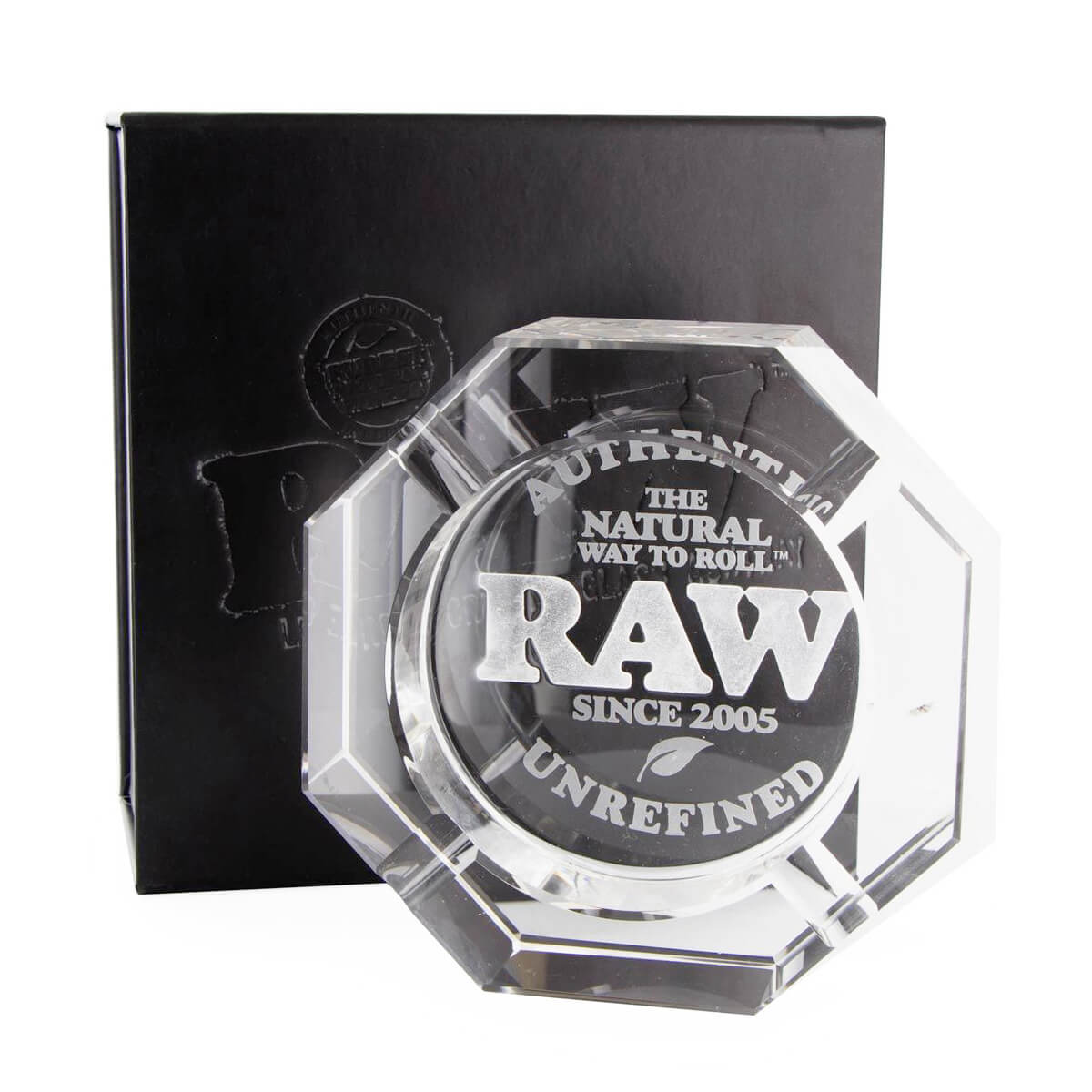 RAW loodvrije kristallen glazen asbak + geschenkdoos